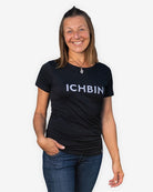 ICHBIN T-Shirt Damen Lebensfreude Schwarz/Hellgrau